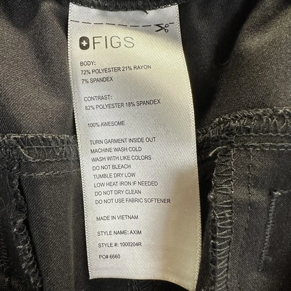 FIGS Technical Collection Cargo Pants Mens Large Black Axim Scrub Stretch
